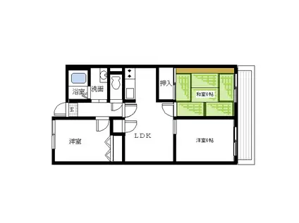 パークレーン(3LDK/2階)の間取り写真