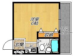 トモエハイツ5号館(ワンルーム/3階)の間取り写真