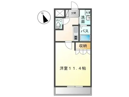 フォレストヒルズ(1K/1階)の間取り写真