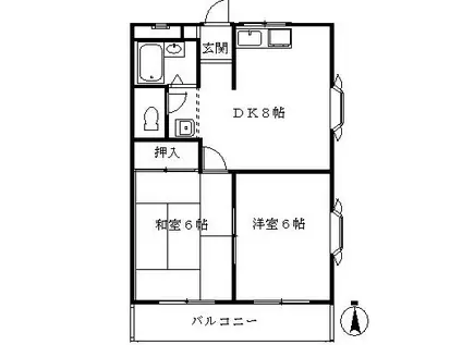 サイトウマンション(2DK/3階)の間取り写真