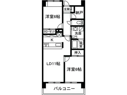 ハートフルライフIWASA1(2SLDK/10階)の間取り写真