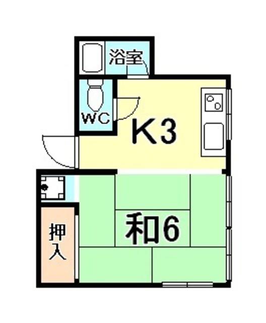 奥田コーポ(1K/2階)の間取り写真
