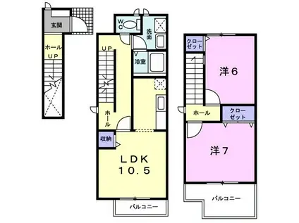 イーストパレス6・1(2LDK/2階)の間取り写真