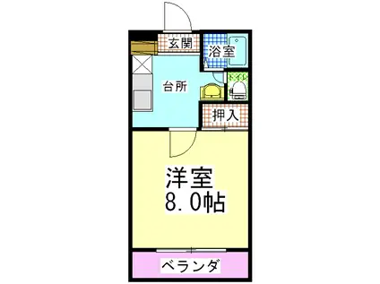 ドミール(1K/1階)の間取り写真