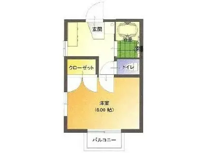 みゆき荘(1K/1階)の間取り写真