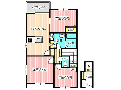 エレガントハウス(3DK/2階)の間取り写真