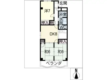 ぴあ21(3DK/5階)の間取り写真