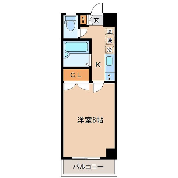 アモール(1K/2階)の間取り写真