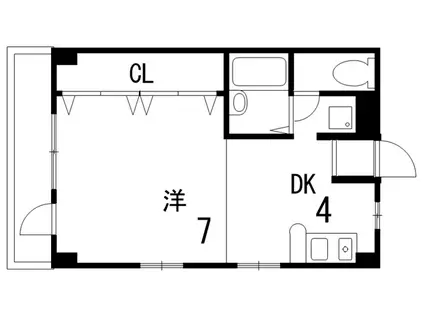 リッジヴィラ魚崎(1DK/5階)の間取り写真