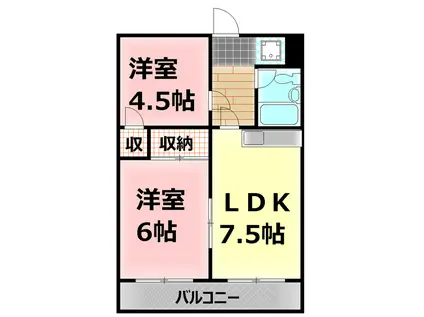 サカタマンション(2DK/5階)の間取り写真