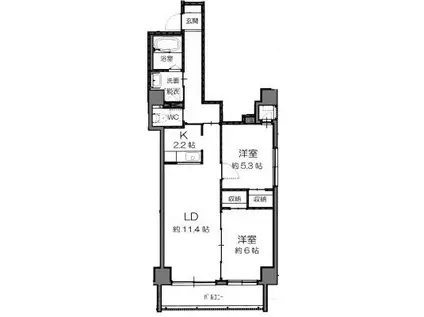 ブリランテサクラ(2LDK/2階)の間取り写真