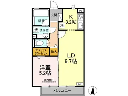 ＪＲ関西本線 春田駅 バス乗車時間：17分 最寄りバス停で下車 徒歩6分 2階建 築7年(1LDK/2階)の間取り写真