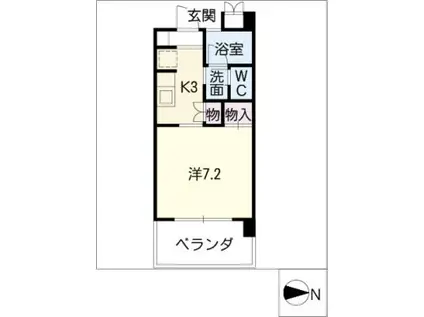 リバーガーデン浅井(1K/4階)の間取り写真
