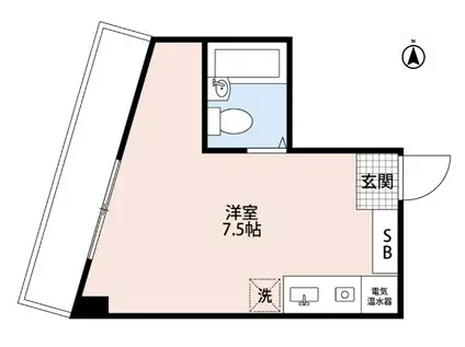 ピアブランカ三田(ワンルーム/2階)の間取り写真