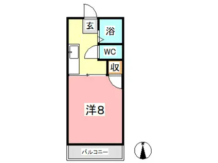 小野コーポ(1K/1階)の間取り写真