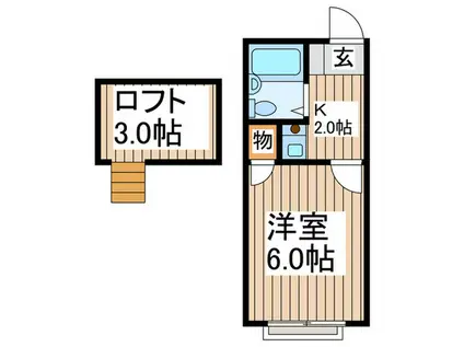 キャッスルつきみ野(1K/2階)の間取り写真