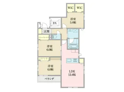 旭化成ヘーベルメゾン・アオイ マーレ(3LDK/4階)の間取り写真