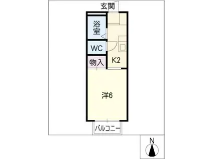 アーバンライフ太田(1K/2階)の間取り写真