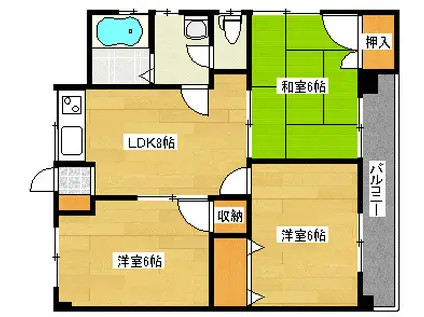 エルドラード長束(3LDK/3階)の間取り写真