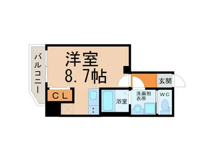 レジデンシア大須(ワンルーム/5階)の間取り写真