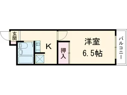 ペアタウン飯塚II(1K/3階)の間取り写真