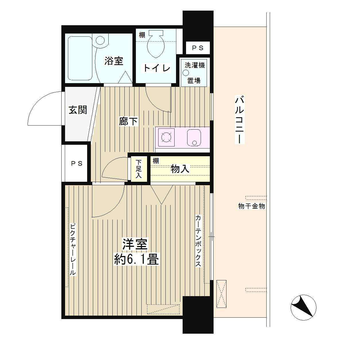 アルテーヌ新横浜(1K/7階)の間取り写真