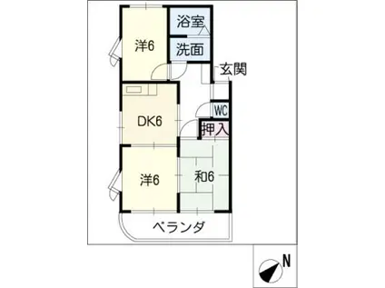 ベルテ新栄(3DK/4階)の間取り写真