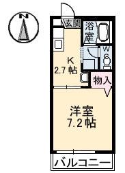 コーポアリメント(1K/1階)の間取り写真
