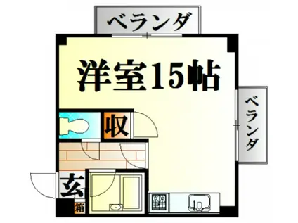 ハーシオンフルタII(ワンルーム/3階)の間取り写真