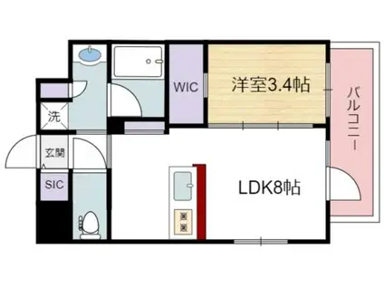 SOFIA住吉大社(1LDK/9階)の間取り写真
