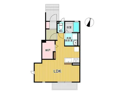 LIEN-A(ワンルーム/1階)の間取り写真