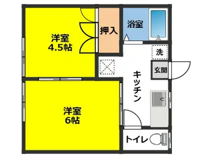 サンモール黒川(2K/2階)の間取り写真