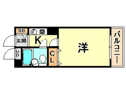 シャルムメゾン六甲道(1K/6階)の間取り写真