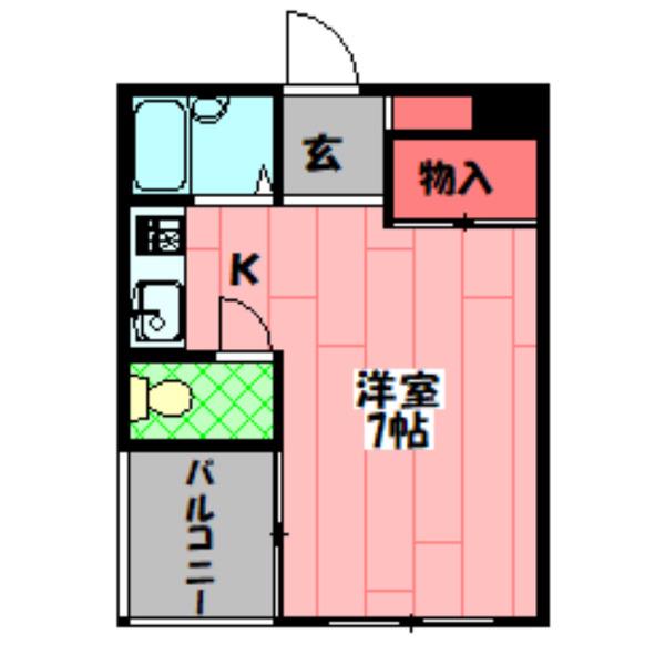 コロナハイツ(ワンルーム/5階)の間取り写真