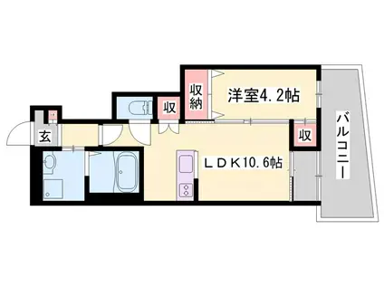J・セレーノ(1LDK/1階)の間取り写真
