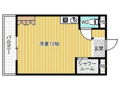 ポプリオンガーデン(ワンルーム/3階)の間取り写真