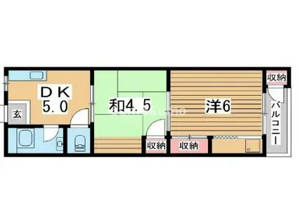 平野マンション(2DK/4階)の間取り写真
