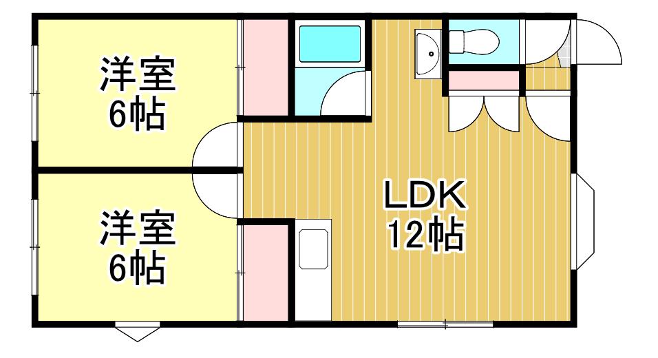 ロイヤルハイムFUMI(2LDK/2階)の間取り写真