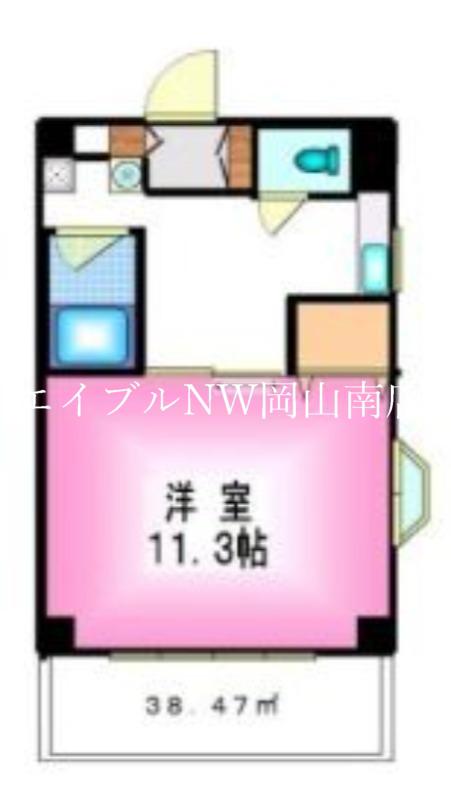 グランドール新福(1K/2階)の間取り写真