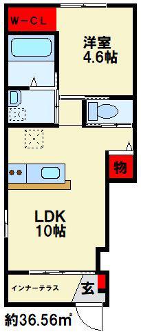 OLIVEII(1LDK/1階)の間取り写真