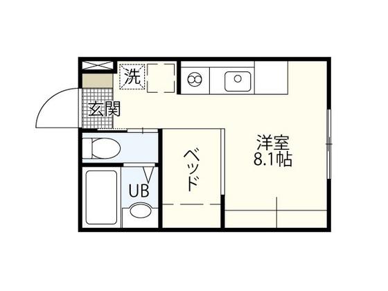 ハイドランジア草津(ワンルーム/2階)の間取り写真