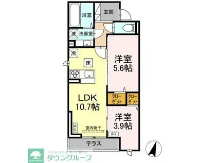 D-ROOM松木(2LDK/1階)の間取り写真