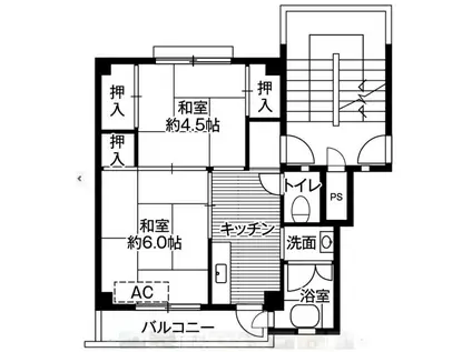 ビレッジハウス十王堂(2K/1階)の間取り写真