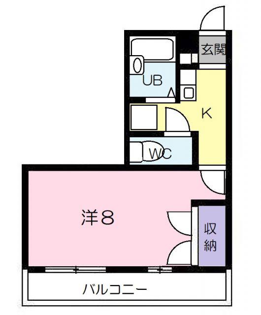 サン・フラワー山波(1K/1階)の間取り写真