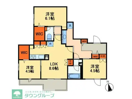 ソフィア南流山(3LDK/3階)の間取り写真