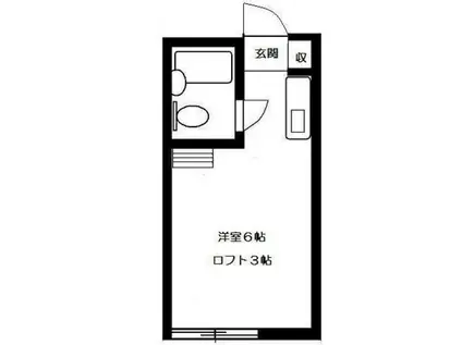 パレホームII(ワンルーム/2階)の間取り写真