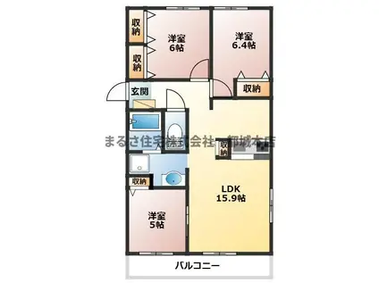 MIRACLE GARDEN(3LDK/2階)の間取り写真