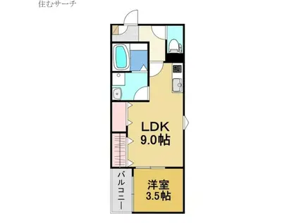 LECOCON四日市VII(1LDK/1階)の間取り写真