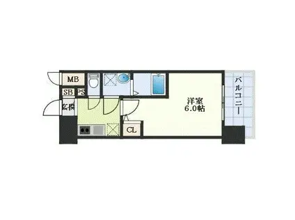 エスリード ザ・イーストレジデンス大阪城(1K/11階)の間取り写真