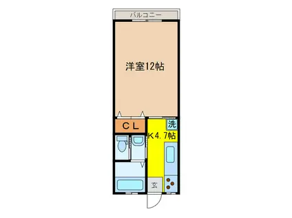 シーサイド大塔 B棟(1K/1階)の間取り写真